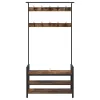 Kabáthorog polcokkal Füstölt tölgy 95 x 34 x 184 cm Faanyag