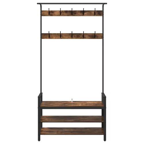 Kabáthorog polcokkal Füstölt tölgy 95 x 34 x 184 cm Faanyag