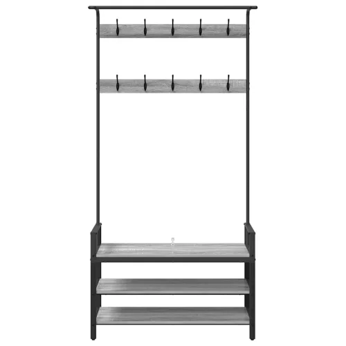 Kabáthorog polcokkal Szürke sonoma 95 x 34 x 184 cm Faanyag
