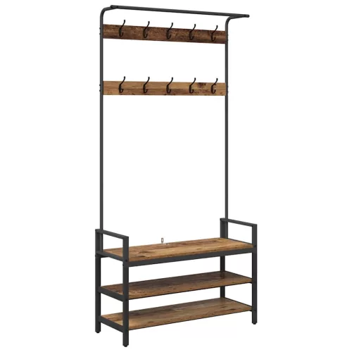 Kabáthorog polcokkal Egyéb Régi fa 95 x 34 x 184 cm Faanyag