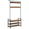 Kabáthorog polcokkal Egyéb Régi fa 95 x 34 x 184 cm Faanyag