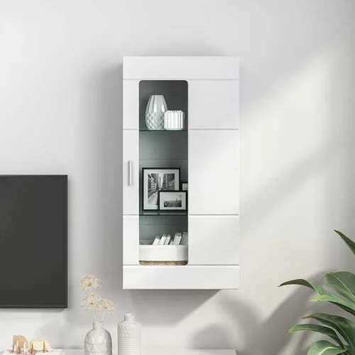 Fali szekrény polcokkal ajtóval Fehér 55 x 29 x 100 cm Faanyag