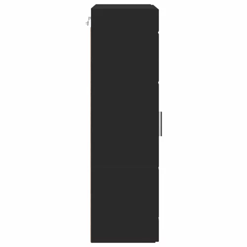 Fali szekrény polcokkal ajtóval Fekete 55 x 29 x 100 cm Faanyag
