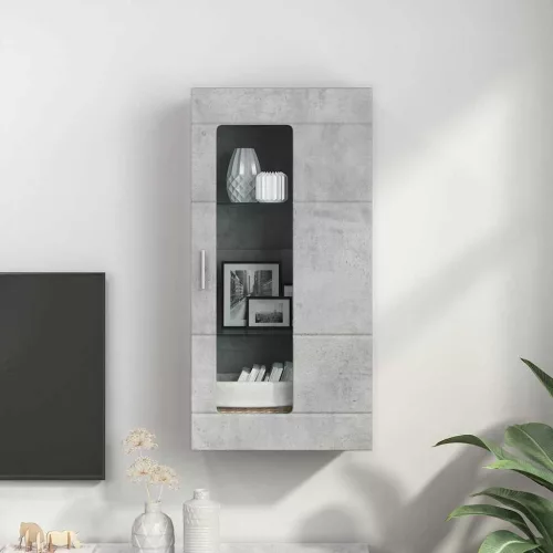 Fali szekrény polcokkal Beton szürke 55 x 29 x 100 cm Faanyag
