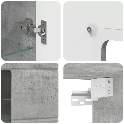 Fali szekrény polcokkal Beton szürke 55 x 29 x 100 cm Faanyag