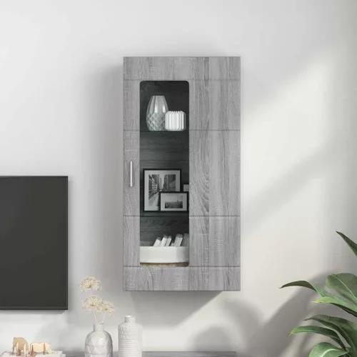 Fali szekrény polcokkal Szürke sonoma 55 x 29 x 100 cm Faanyag