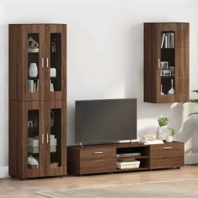  Fali szekrény polcokkal barna tölgy 55 x 29 x 100 cm Faanyag