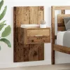 Ágyat tartó szekrény 2 pcs Régi fa 48.5 x 32.5 x 80 cm Faanyag