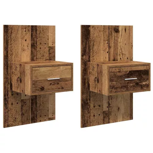 Ágyat tartó szekrény 2 pcs Régi fa 48.5 x 32.5 x 80 cm Faanyag