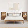 Ágyat tartó szekrény 2 pcs Régi fa 48.5 x 32.5 x 80 cm Faanyag
