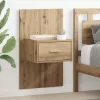 Ágyat tartó szekrény 2 pcs kézműves tölgy 48.5 x 32.5 x 80 cm