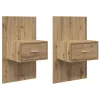 Ágyat tartó szekrény 2 pcs kézműves tölgy 48.5 x 32.5 x 80 cm