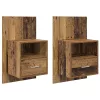 Ágyat tartó szekrény 2 pcs Régi fa 48.5 x 32.5 x 80 cm Faanyag
