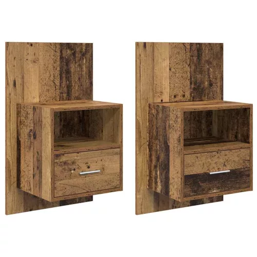 Ágyat tartó szekrény 2 pcs Régi fa 48.5 x 32.5 x 80 cm Faanyag