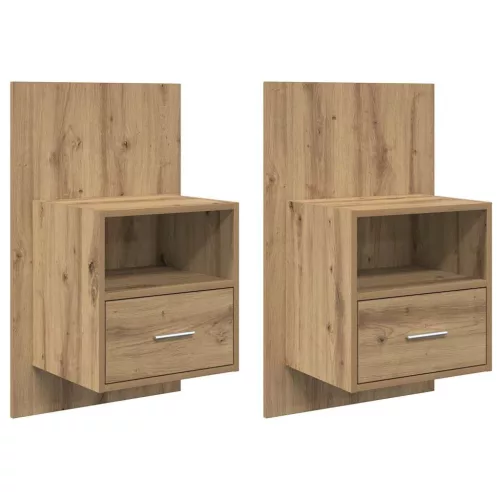 Ágyat tartó szekrény 2 pcs kézműves tölgy 48.5 x 32.5 x 80 cm