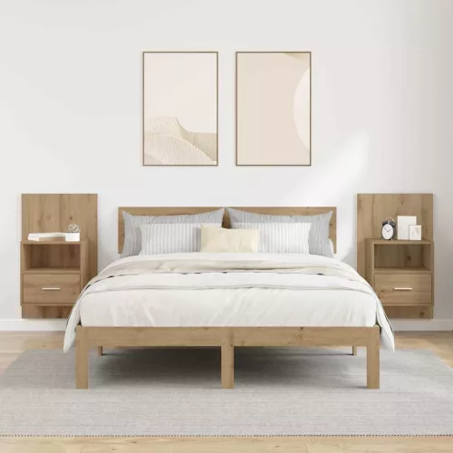 Ágyat tartó szekrény 2 pcs kézműves tölgy 48.5 x 32.5 x 80 cm