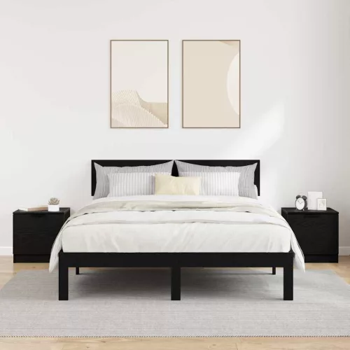 Ágyat tartó szekrény 2 pcs Musta tammi 40 x 39 x 40 cm Faanyag