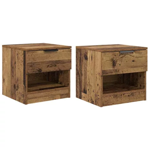 Ágyat tartó szekrény 2 pcs Régi fa 40 x 39 x 40 cm Faanyag