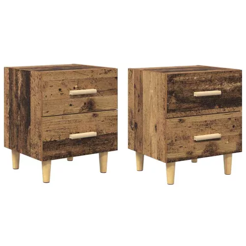 Ágyat tartó szekrény 2 pcs Régi fa 40 x 35 x 47.5 cm Faanyag