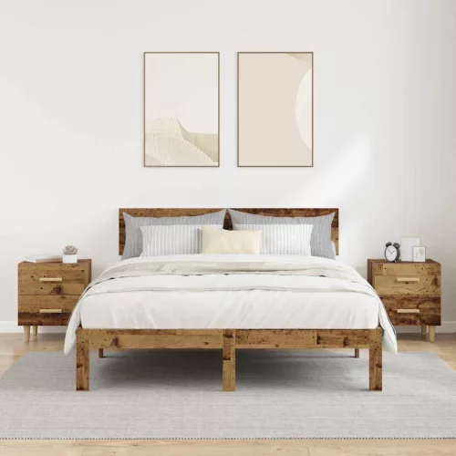 Ágyat tartó szekrény 2 pcs Régi fa 40 x 35 x 47.5 cm Faanyag