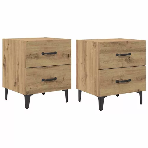 Ágyat tartó szekrény 2 pcs kézműves tölgy 40 x 35 x 47.5 cm