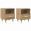 Éjjeliszekrény 2 pcs kézműves tölgy 40 x 35 x 47.5 cm Faanyag