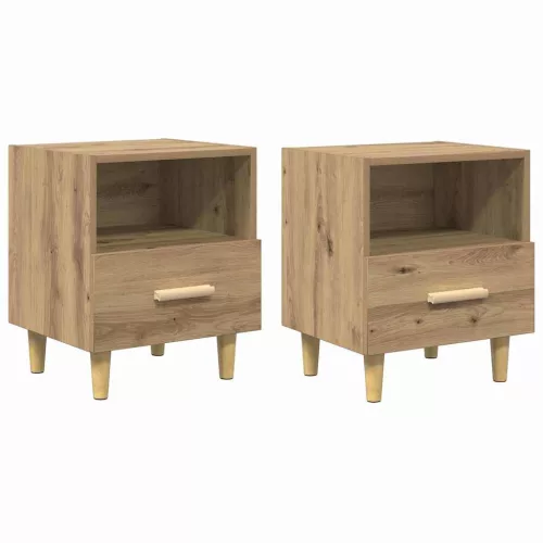 Éjjeliszekrény 2 pcs kézműves tölgy 40 x 35 x 47.5 cm Faanyag