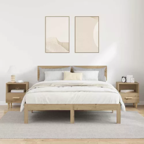 Éjjeliszekrény 2 pcs kézműves tölgy 40 x 35 x 47.5 cm Faanyag
