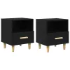 Éjjeliszekrény 2 pcs Musta tammi 40 x 35 x 47.5 cm Faanyag