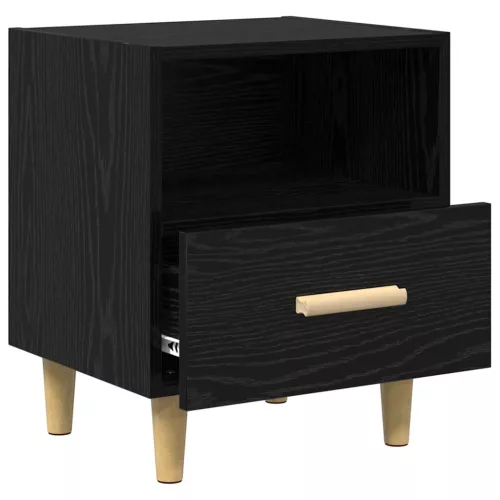 Éjjeliszekrény 2 pcs Musta tammi 40 x 35 x 47.5 cm Faanyag