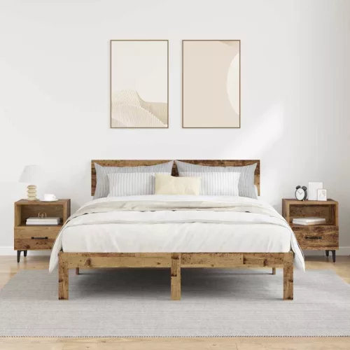 Éjjeliszekrény fiókkal 2 pcs Régi fa 40 x 35 x 47.5 cm Faanyag
