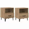Éjjeliszekrény 2 pcs kézműves tölgy 40 x 35 x 47.5 cm Faanyag