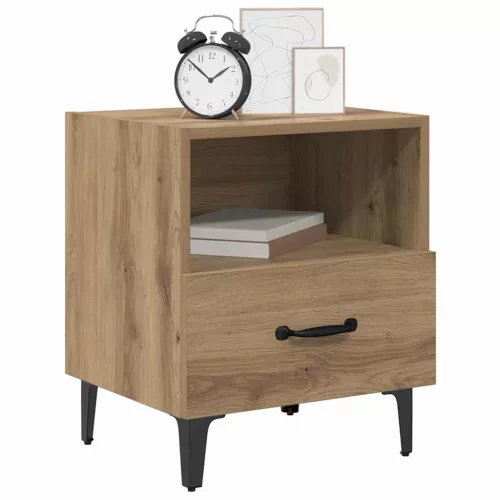Éjjeliszekrény 2 pcs kézműves tölgy 40 x 35 x 47.5 cm Faanyag