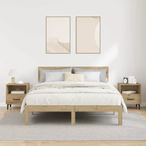 Éjjeliszekrény 2 pcs kézműves tölgy 40 x 35 x 47.5 cm Faanyag
