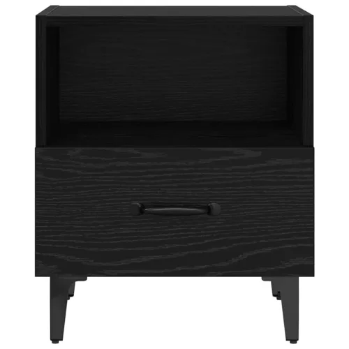Éjjeliszekrény 2 pcs Musta tammi 40 x 35 x 47.5 cm Faanyag
