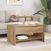 Dohányzóasztal kézműves tölgy 80 x 50.5 x 41.5 cm Faanyag