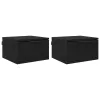 Éjjeliszekrény 2 pcs Musta tammi 34 x 30 x 20 cm Faanyag