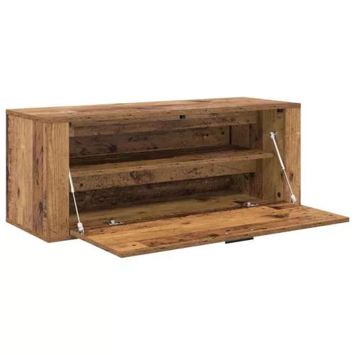 Cipőszekrény polcokkal ajtóval Régi fa 100 x 35 x 38 cm Faanyag