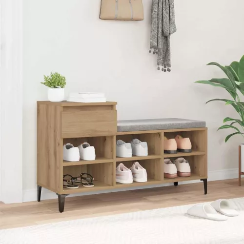 Cipőszekrény fiókkal kézműves tölgy 102 x 36 x 60 cm Faanyag