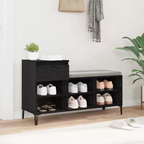 Cipőszekrény fiókkal Musta tammi 102 x 36 x 60 cm Faanyag