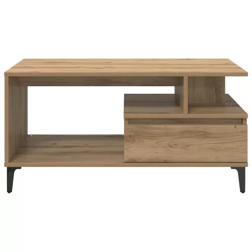 Dohányzóasztal fiókkal kézműves tölgy 90 x 49 x 45 cm Faanyag