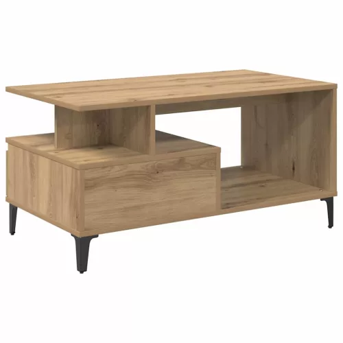 Dohányzóasztal fiókkal kézműves tölgy 90 x 49 x 45 cm Faanyag