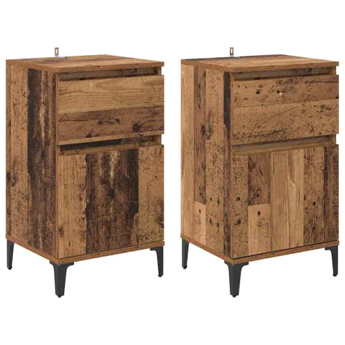 Éjjeliszekrény fiókkal 2 pcs Régi fa 40 x 35 x 70 cm Faanyag