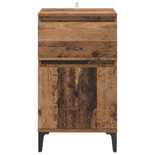 Éjjeliszekrény fiókkal 2 pcs Régi fa 40 x 35 x 70 cm Faanyag