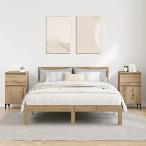 Éjjeliszekrény 2 pcs kézműves tölgy 40 x 35 x 70 cm Faanyag