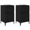 Éjjeliszekrény 2 pcs Musta tammi 40 x 35 x 70 cm Faanyag
