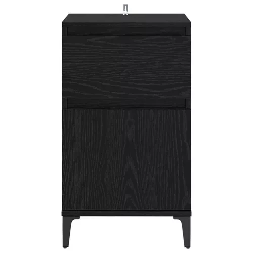 Éjjeliszekrény 2 pcs Musta tammi 40 x 35 x 70 cm Faanyag