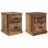 Éjjeliszekrény fiókkal 2 pcs Régi fa 39 x 39 x 47.5 cm Faanyag