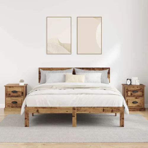 Éjjeliszekrény fiókkal 2 pcs Régi fa 39 x 39 x 47.5 cm Faanyag