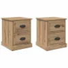 Éjjeliszekrény 2 pcs kézműves tölgy 39 x 39 x 47.5 cm Faanyag
